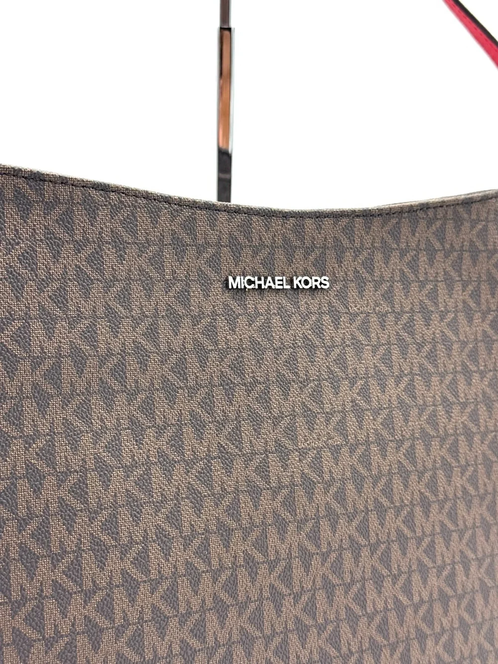 Michael Kors Large Messenger Crossbody Bag Brown/Bright Red